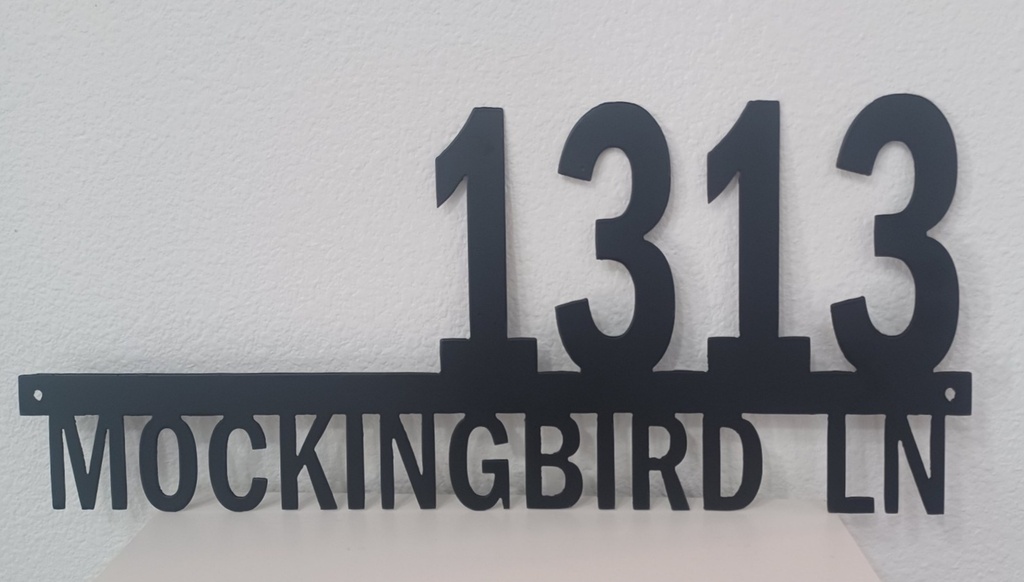 House Numbers Over Street Name