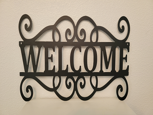 Welcome Sign with Swirl