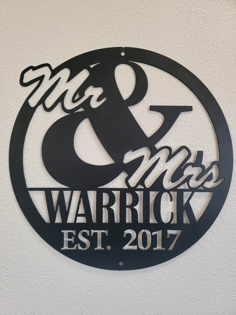 Mr. & Mrs. Sign Custom