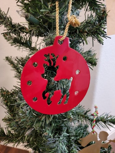 [RDORN-4-GR] Reindeer Ball Ornament